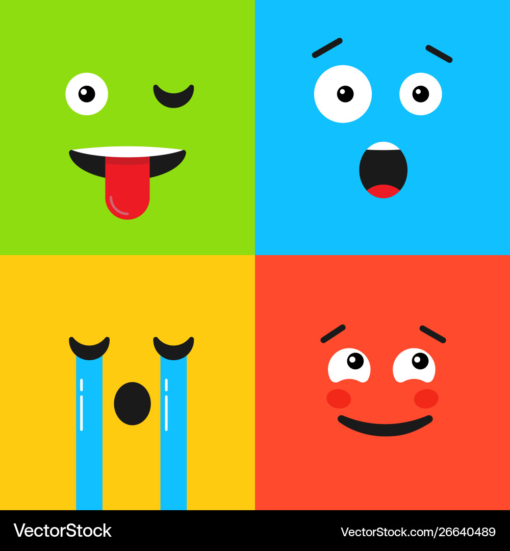 Set colorful emoticon background pattern Vector Image