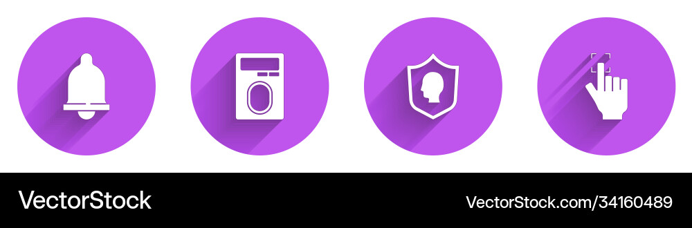 Set motion sensor fingerprint with lock user Set motion sensor fingerprint with lock user vector image