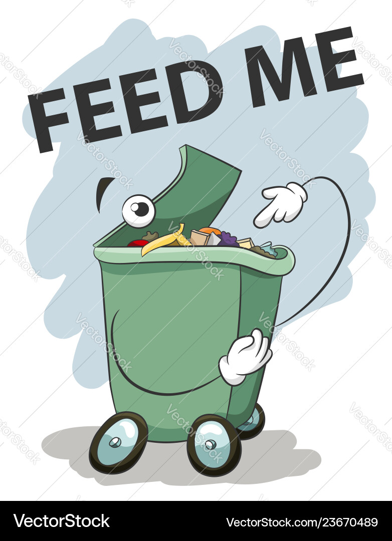 Slogan throw garbage in the trash can clean zone vector image