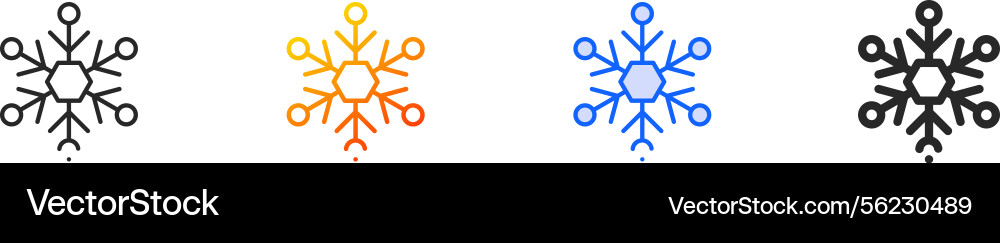 Snowflake iconthin linear gradient blue stroke Vector Image