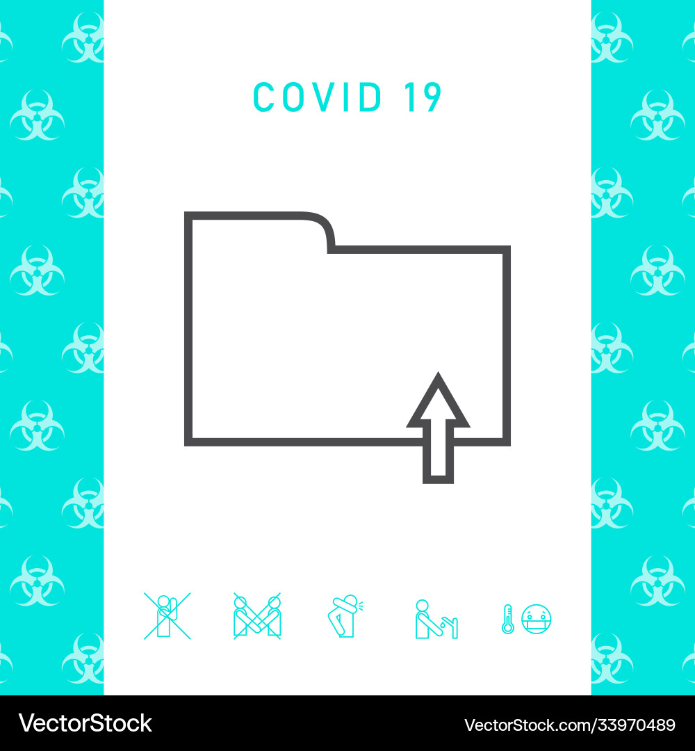 Upload folder - line icon graphic elements Upload folder - line icon graphic elements Vector Image