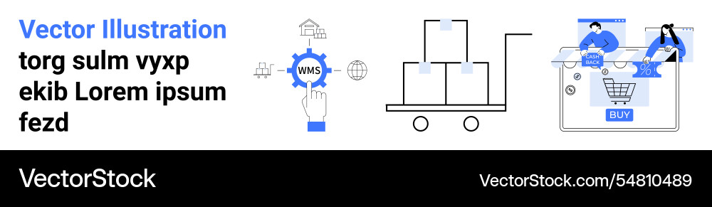Warehouse Management Systemkonzept mit Paket Warehouse Management Systemkonzept mit Paket vektorbild