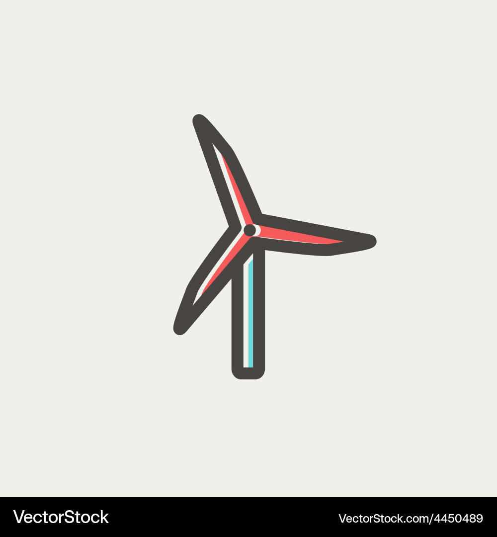 Windmill thin line icon vector image