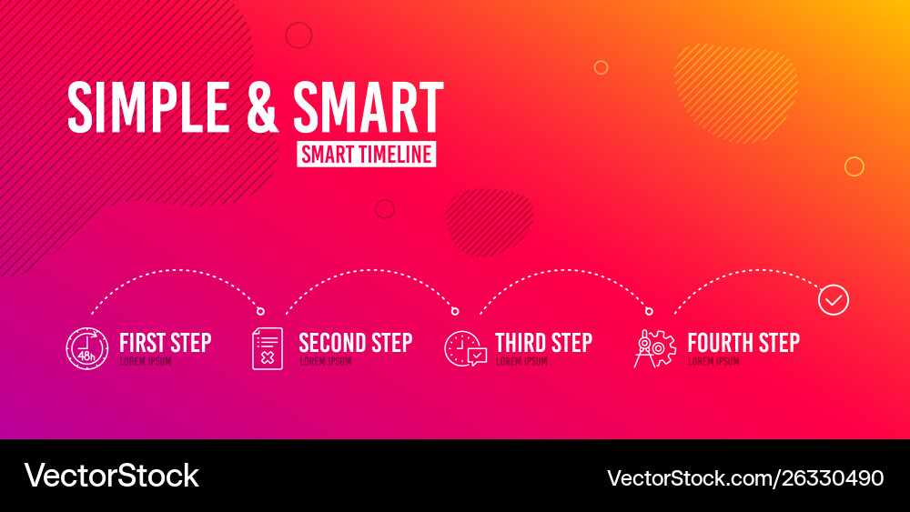 48 hours reject file and select alarm icons set 48 hours reject file and select alarm icons set vector image