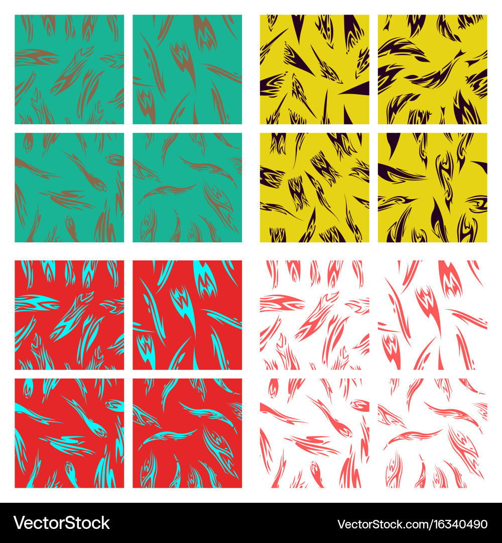 Assembly of patterns in striped style vector image