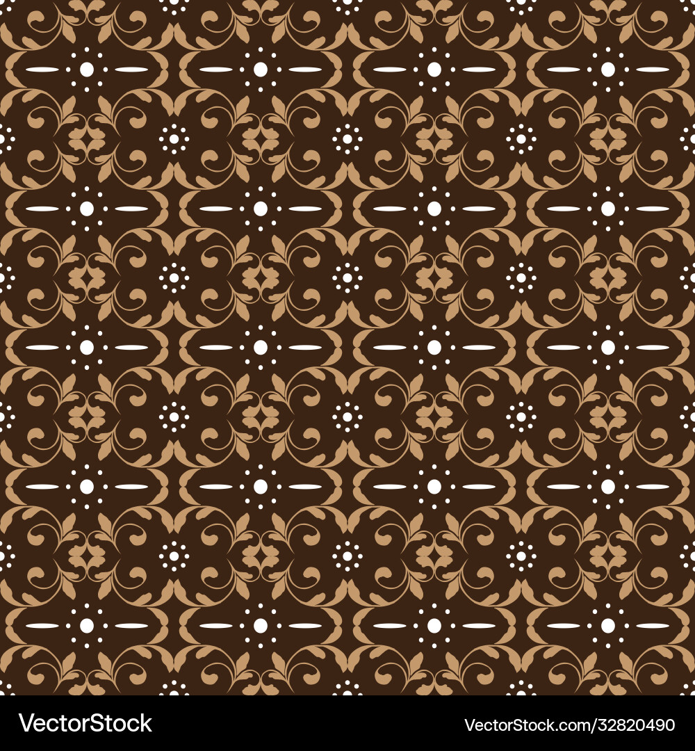 Beautiful flower pattern design on parang batik Beautiful flower pattern design on parang batik vector image