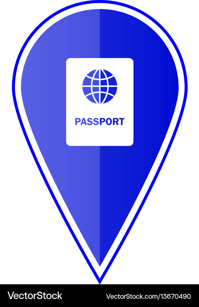 Blue map pointer with passport Blue map pointer with passport vector image