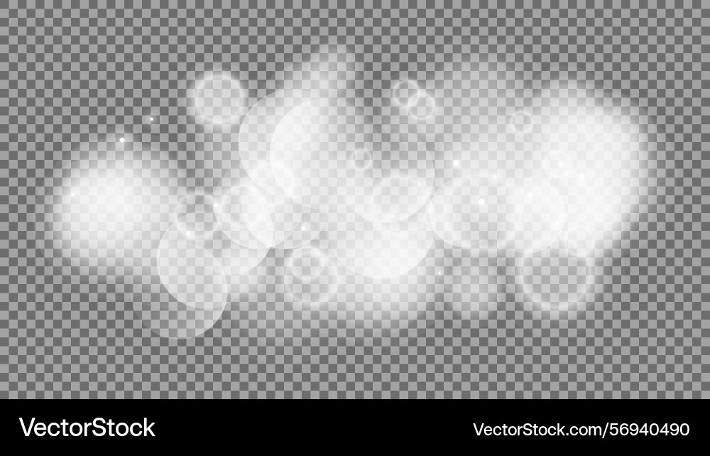 Bokeh circles on transparent background vector image