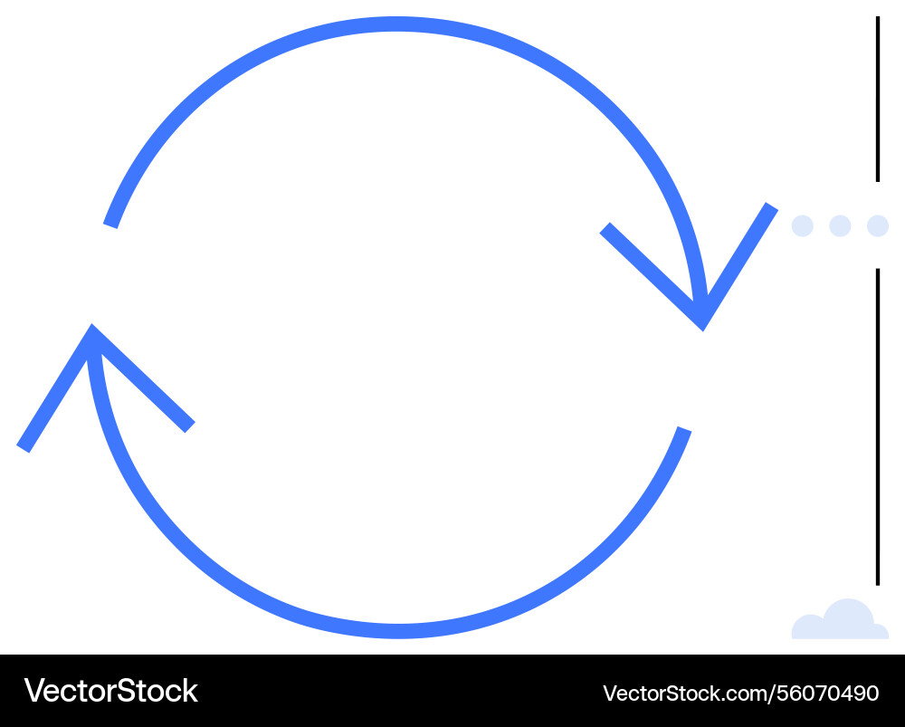 Circular arrows representing process continuity Vector Image