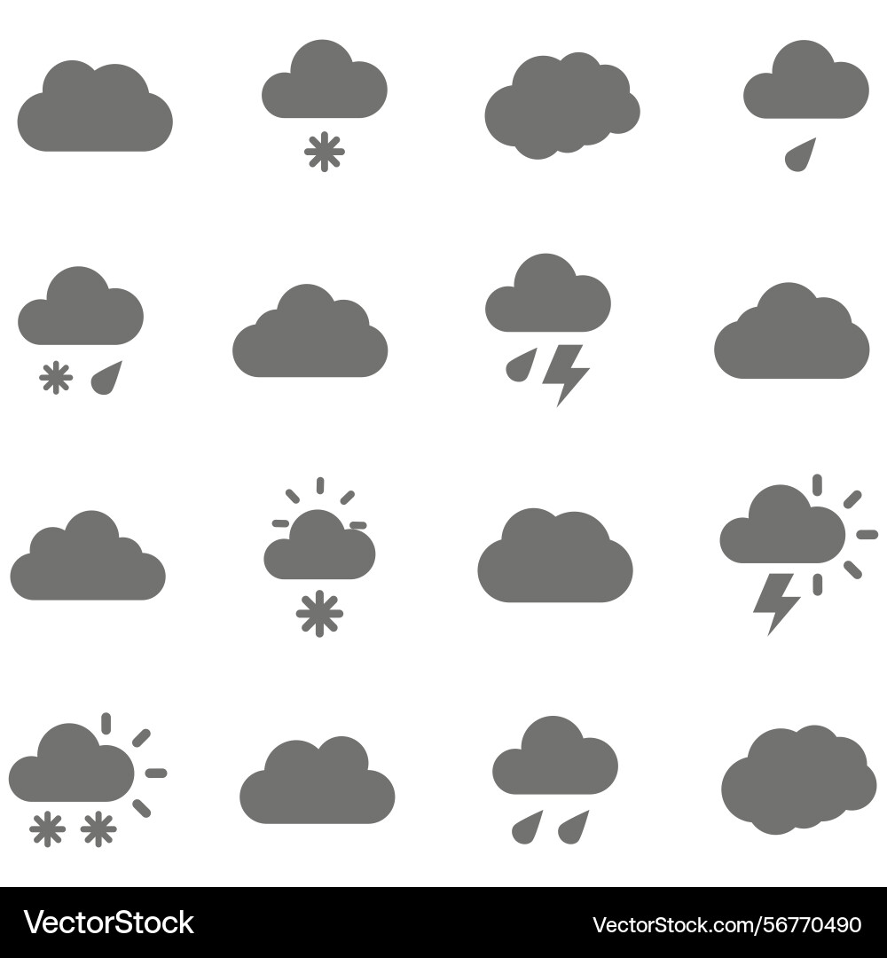 Clouds icons set of in different form Clouds icons set of in different form Vector Image