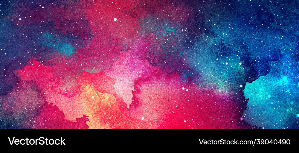 Cosmic Watercolor Raum Hintergrund Vektorbild