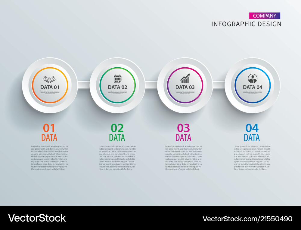 Data Circles - Horizontal Layout Vector Image