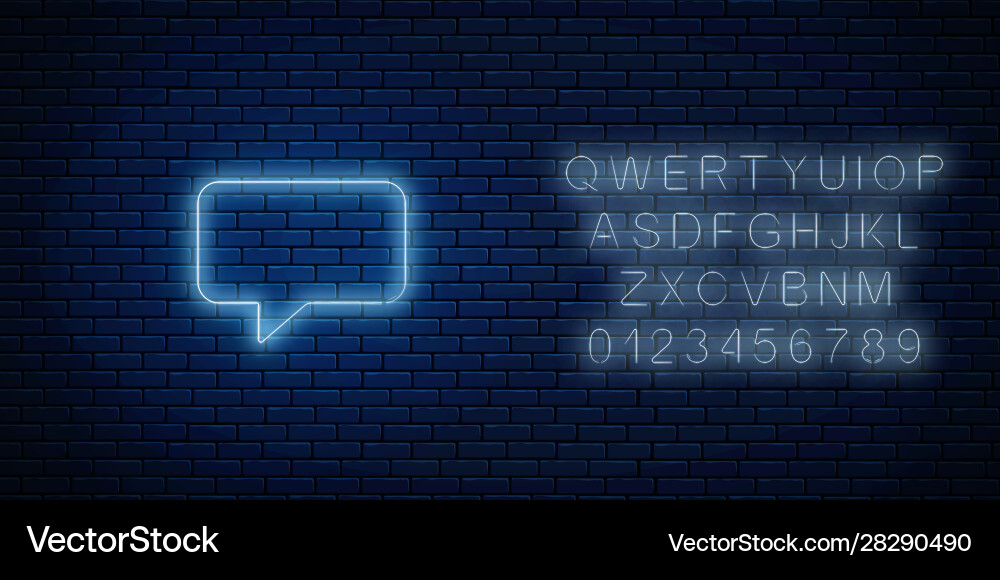 Glowing neon empty speech bubble frame rectangle Glowing neon empty speech bubble frame rectangle vector image