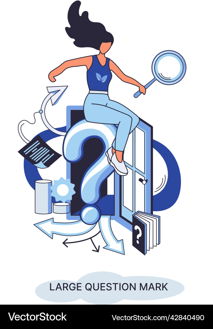 Ladge question mark problem and solution concept Ladge question mark problem and solution concept vector image
