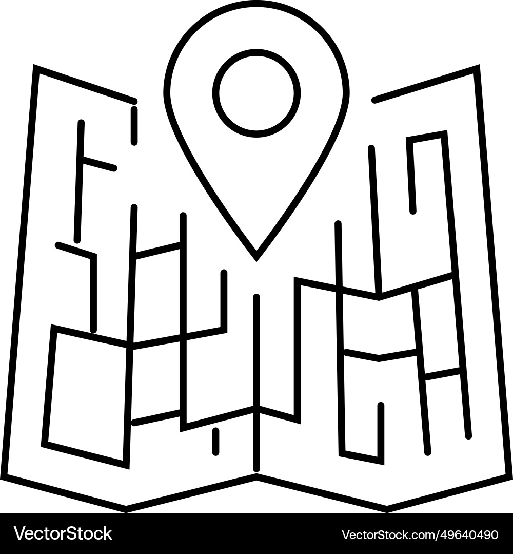 Map pointer location line icon Map pointer location line icon vector image