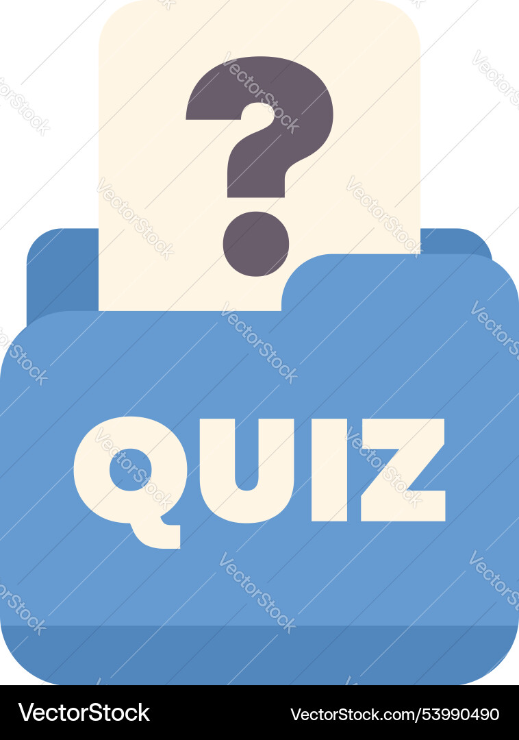 Quiz folder containing question mark symbol Quiz folder containing question mark symbol vector image