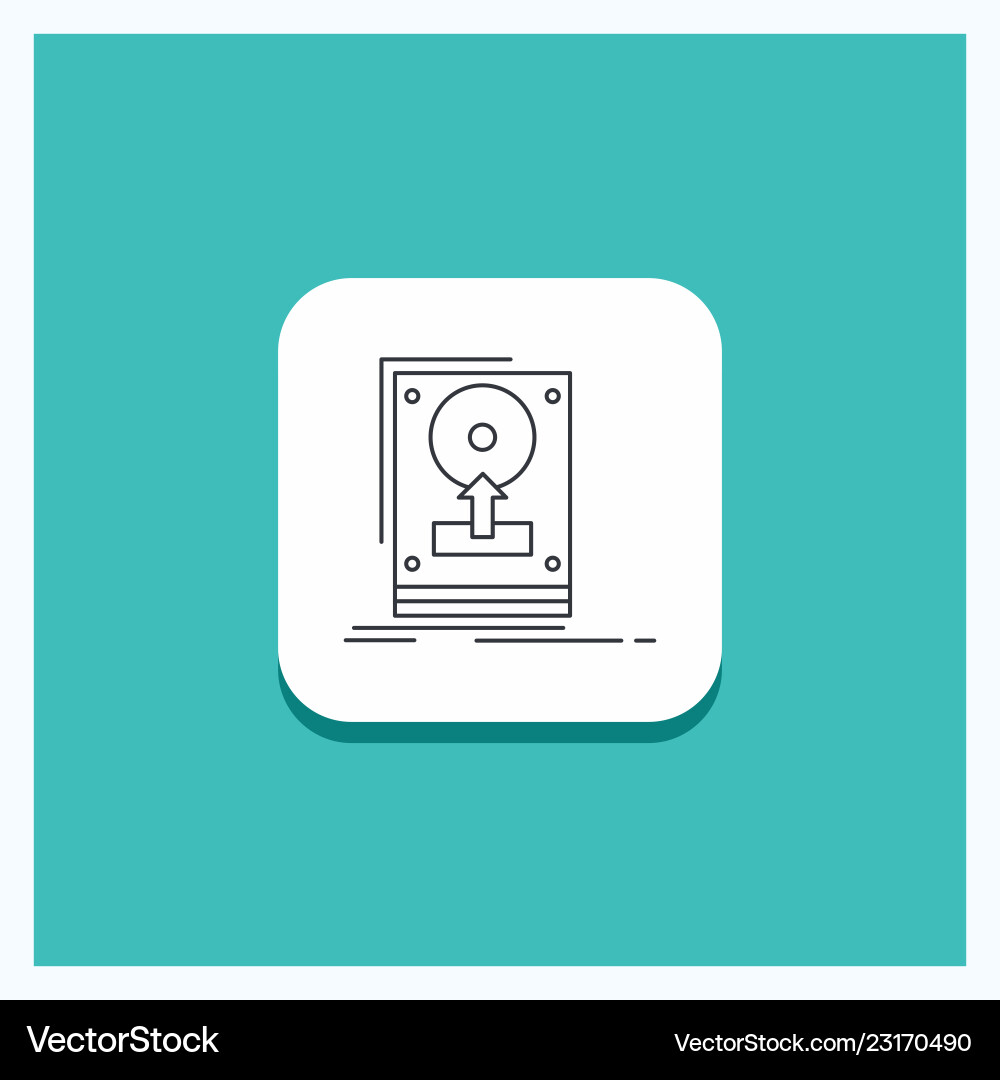 Round button for install drive hdd save upload Round button for install drive hdd save upload vector image