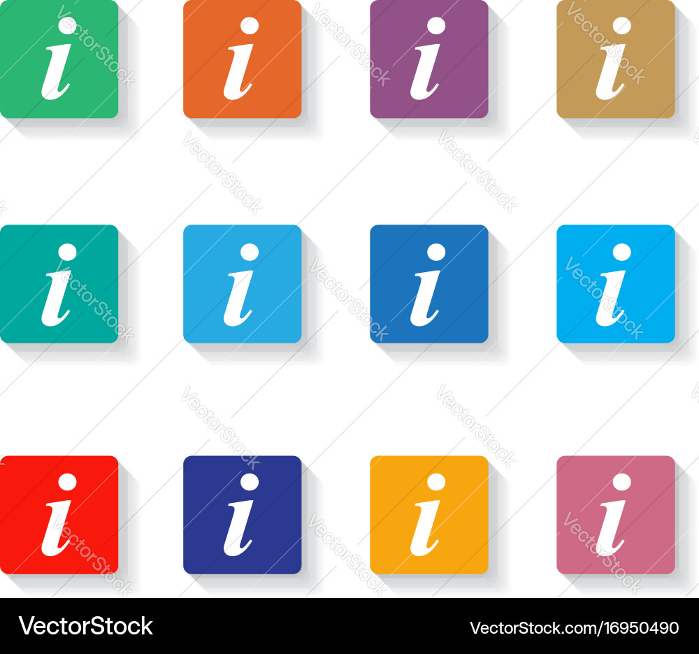 Set of different information buttons for design vector image