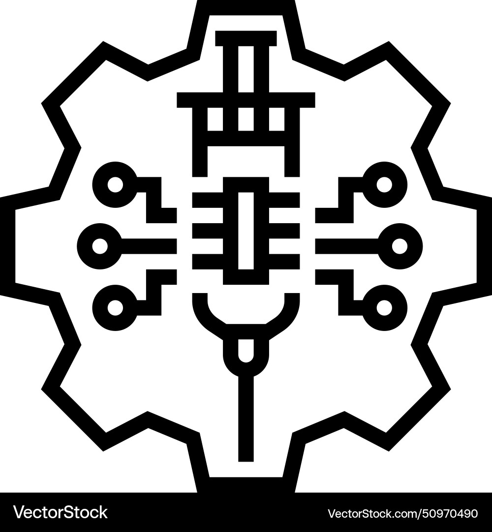 Tech junkie enthusiast line icon Tech junkie enthusiast line icon vector image