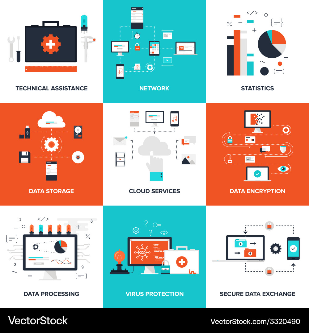 Technology & Data Concepts vector image