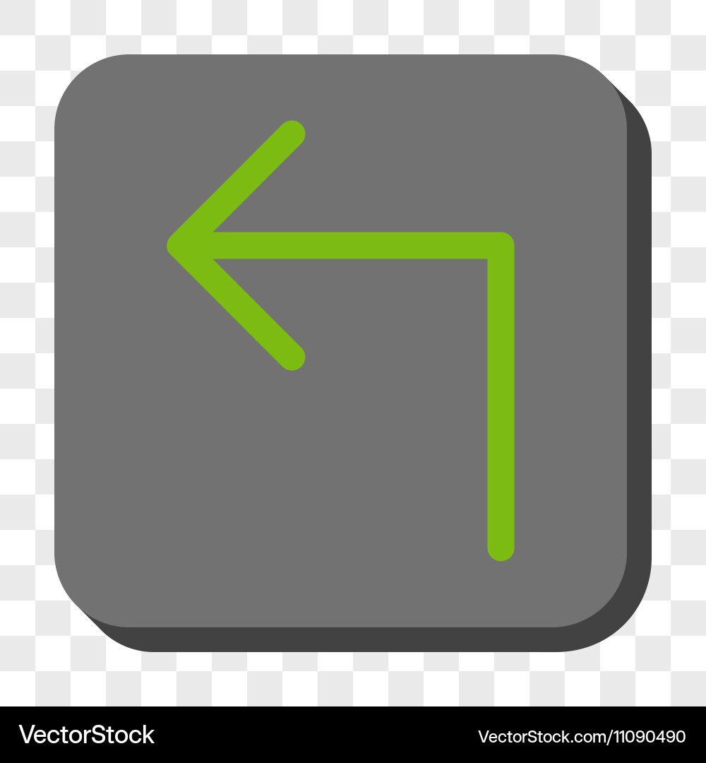 Turn left rounded square button vector image