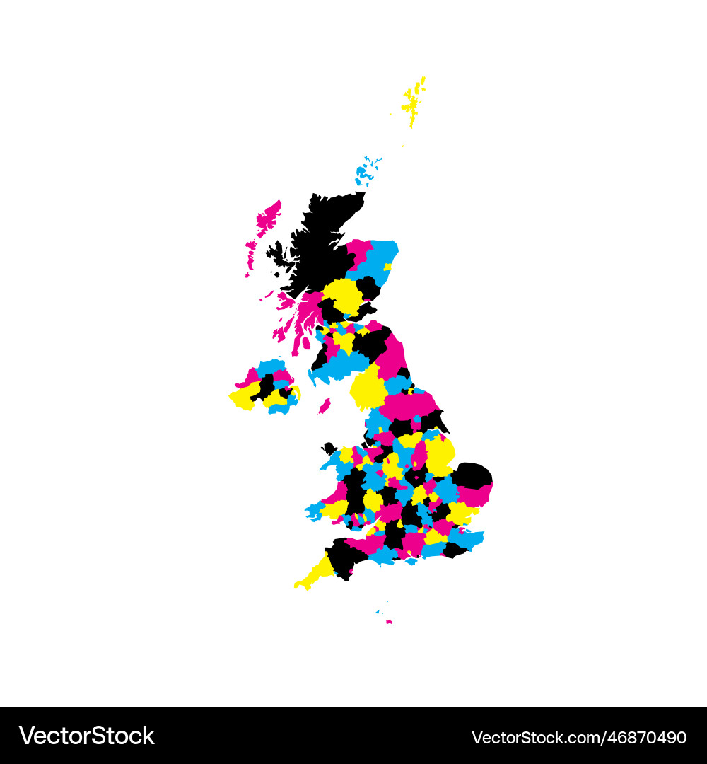 Uk political map of administrative divisions Uk political map of administrative divisions vector image