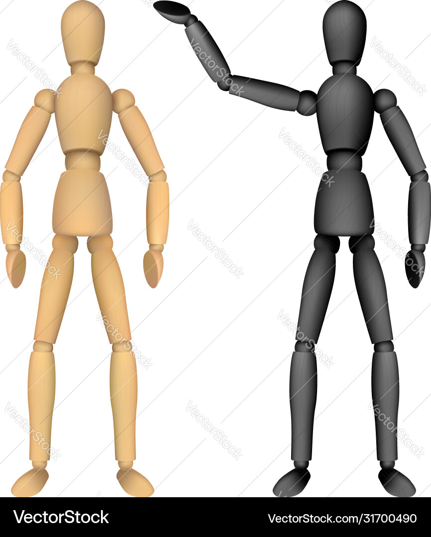 Wooden female or male manikin for drawing Wooden female or male manikin for drawing vector image