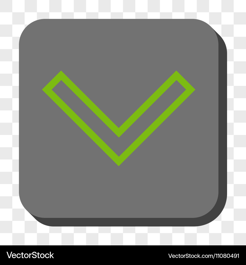 Arrowhead down rounded square button vector image