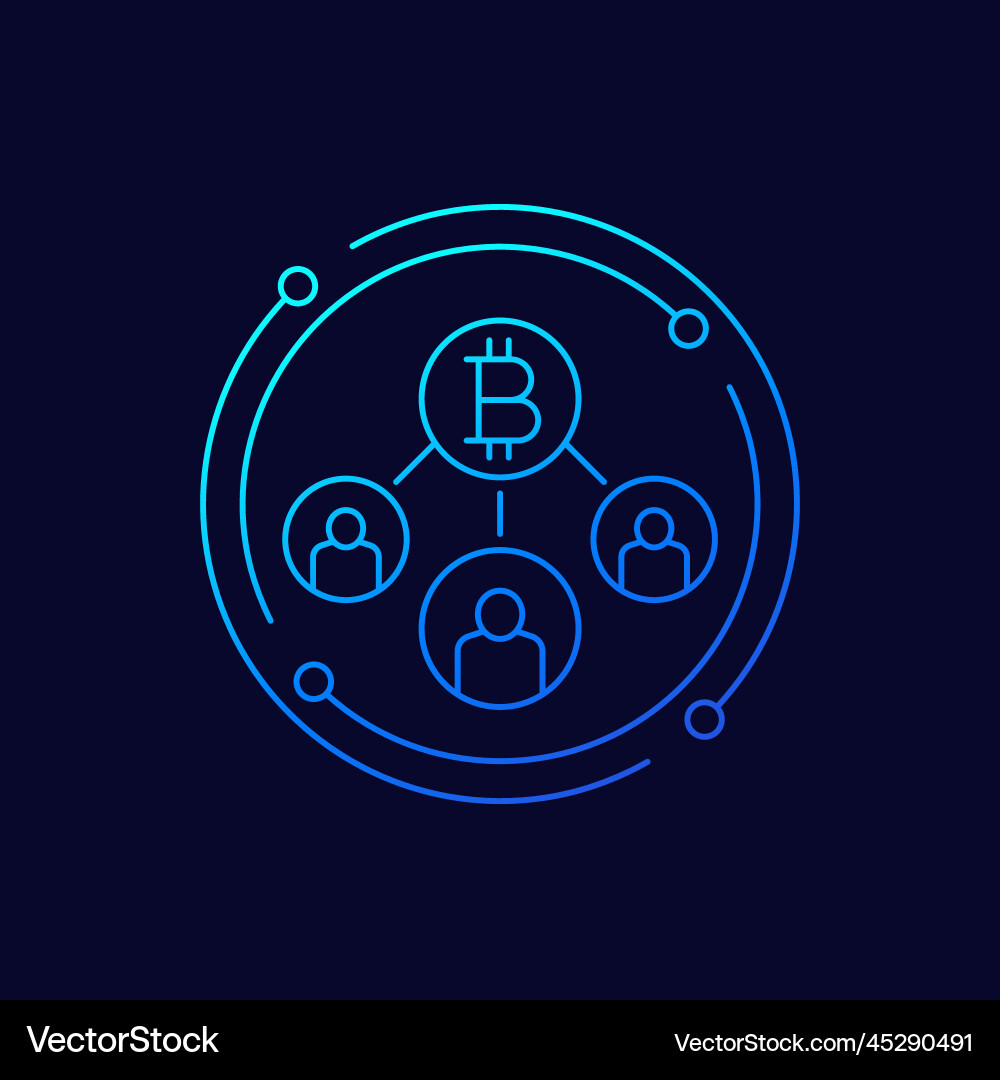 Bitcoin users line icon for web Bitcoin users line icon for web vector image