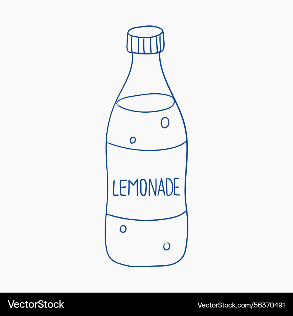 Bottle of refreshing lemonade with a simple design Vector Image