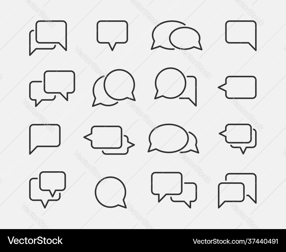 Chat icon set design element talk bubble speech Chat icon set design element talk bubble speech vector image