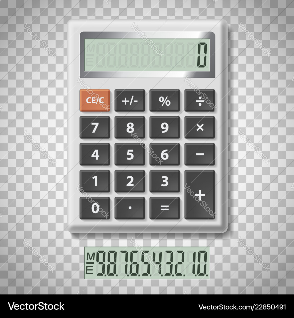 Digital Calculator with Numbers Vector Image