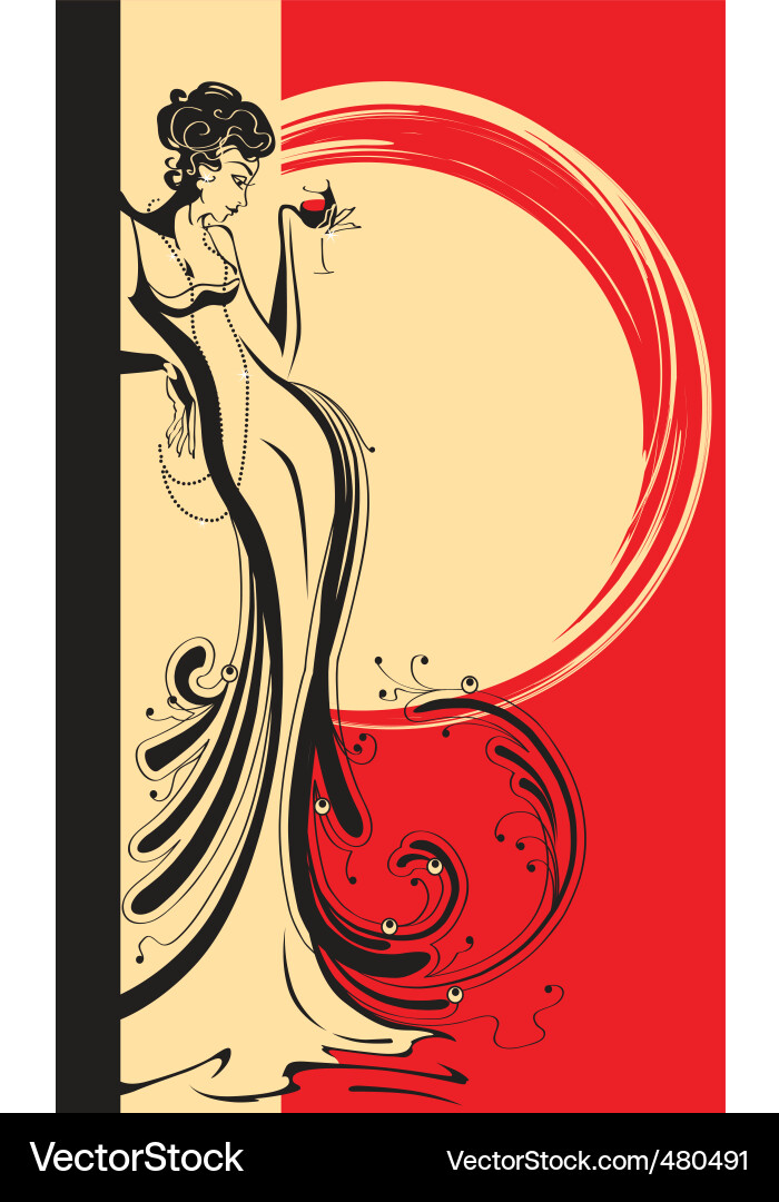 Elegant Lady Portrait Vector Image