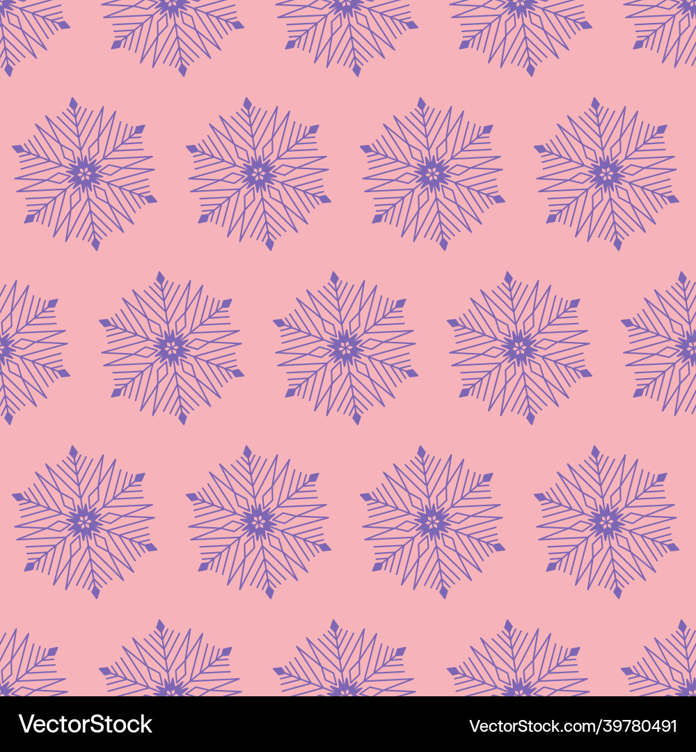 Festive snowflake seamless pattern vector image