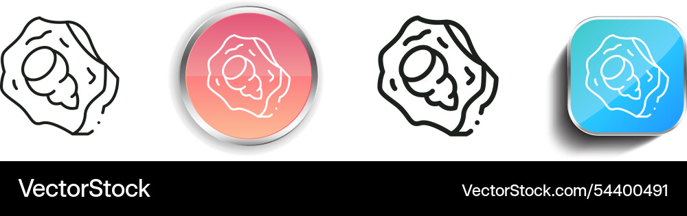 Fossil icon thin linear regular and button style Vector Image
