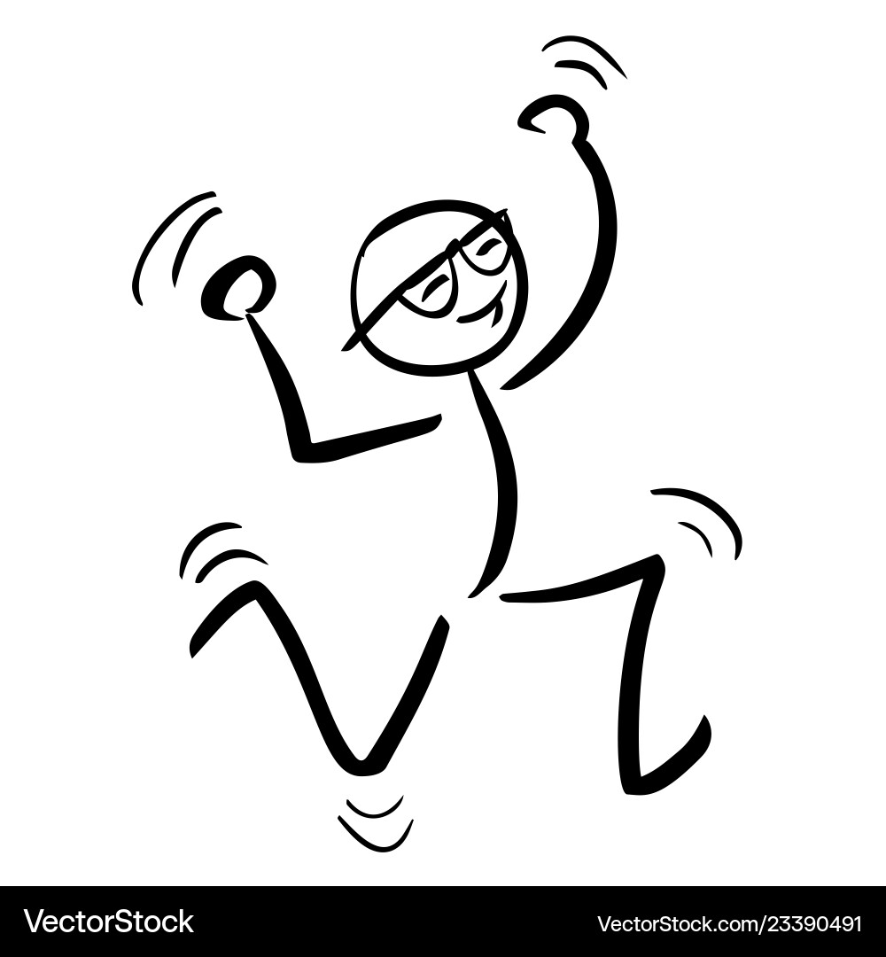 Happy businessman jumping - success win concept vector image