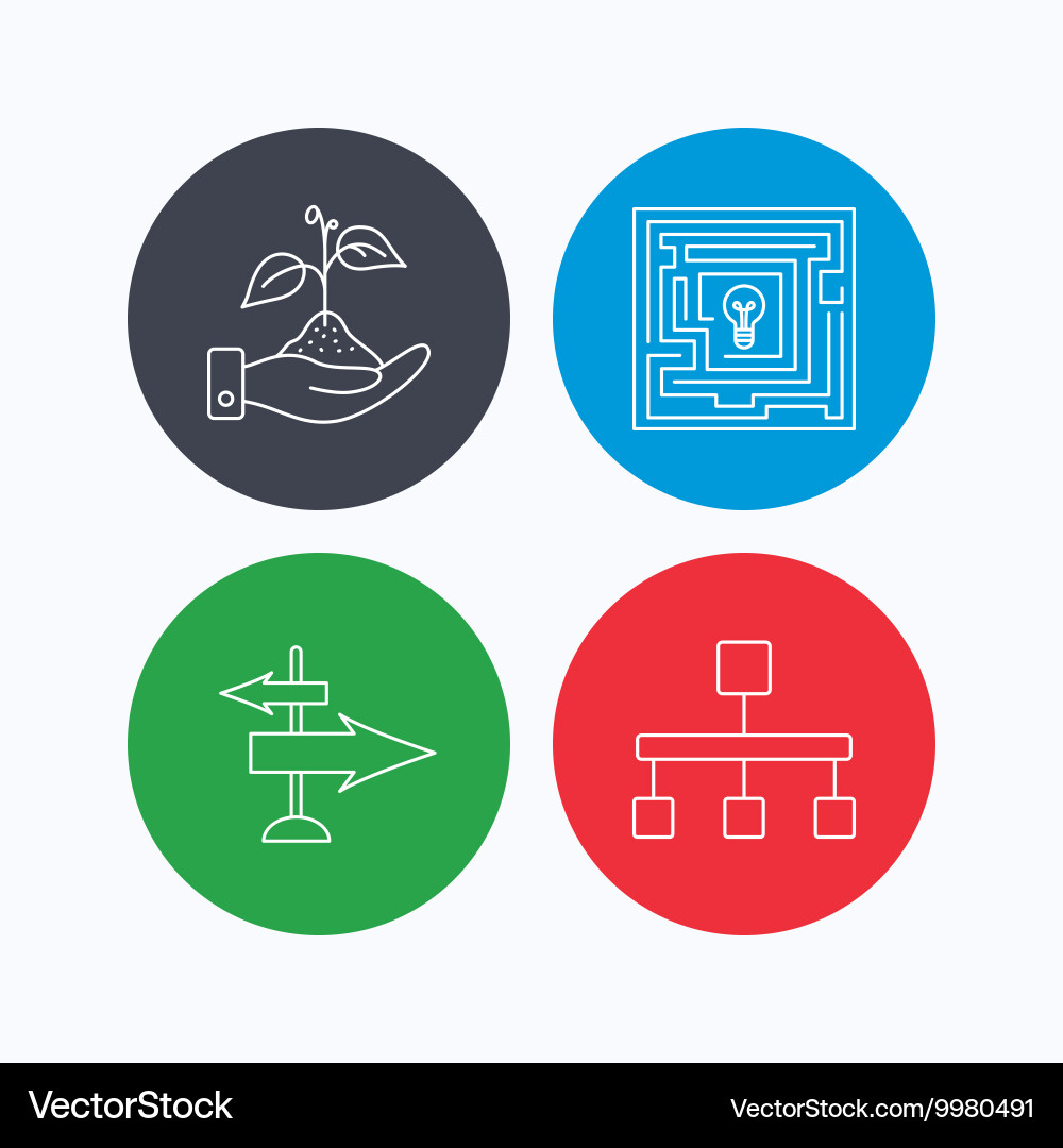 Hierarchy save nature and direction arrow icon vector image