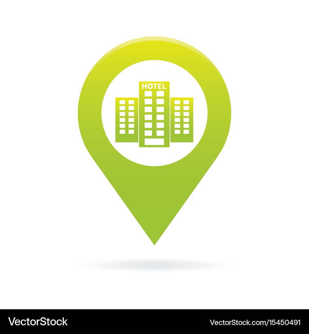 Hotel map pointer icon marker gps location flag vector image