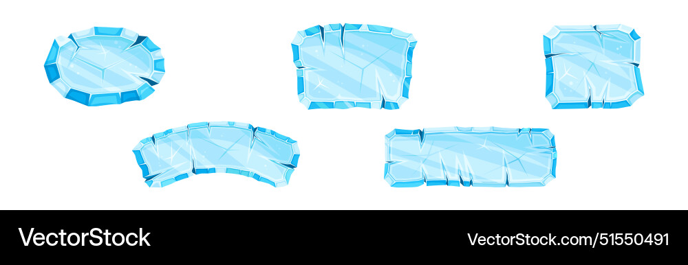 Ice shaped elements for game and web design Ice shaped elements for game and web design vector image