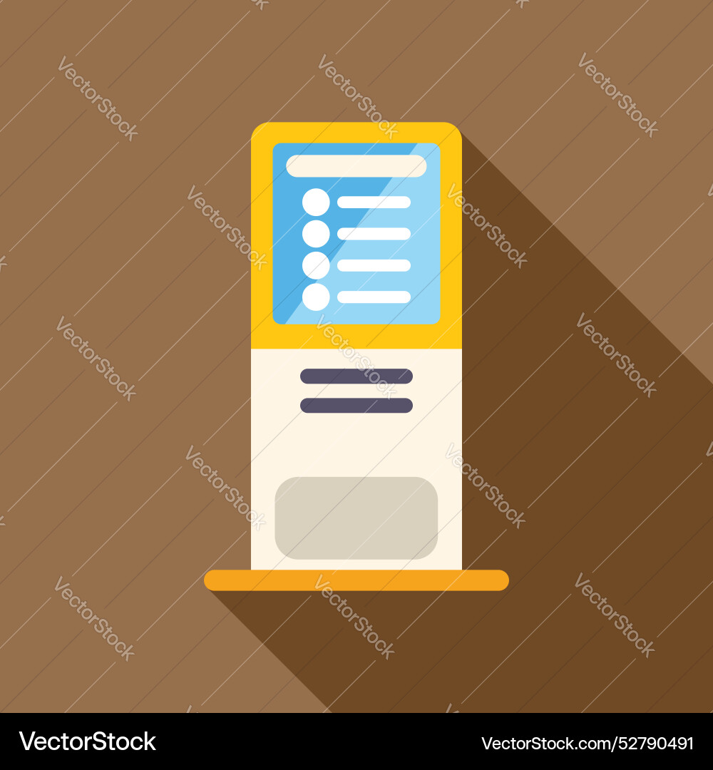 Interactive information kiosk displaying menu Interactive information kiosk displaying menu vector image