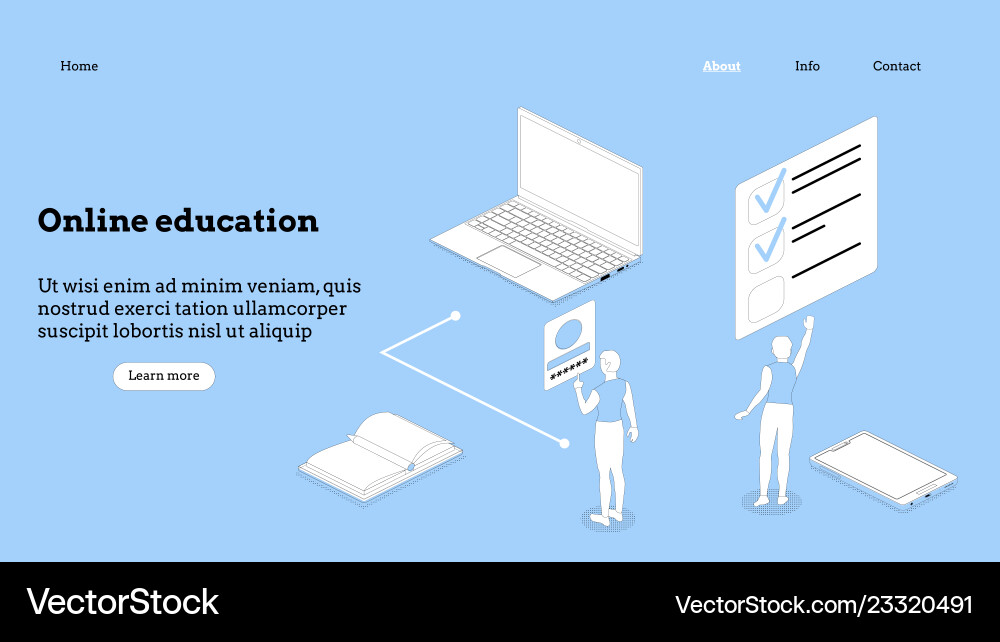 Landing page template programming course modern Vector Image