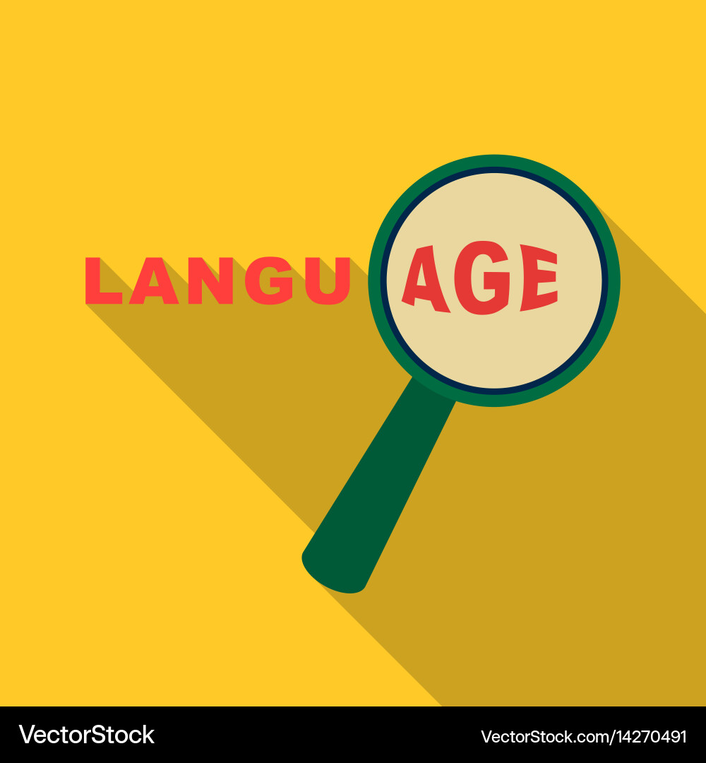 Learning foreign language icon in flat style Vector Image