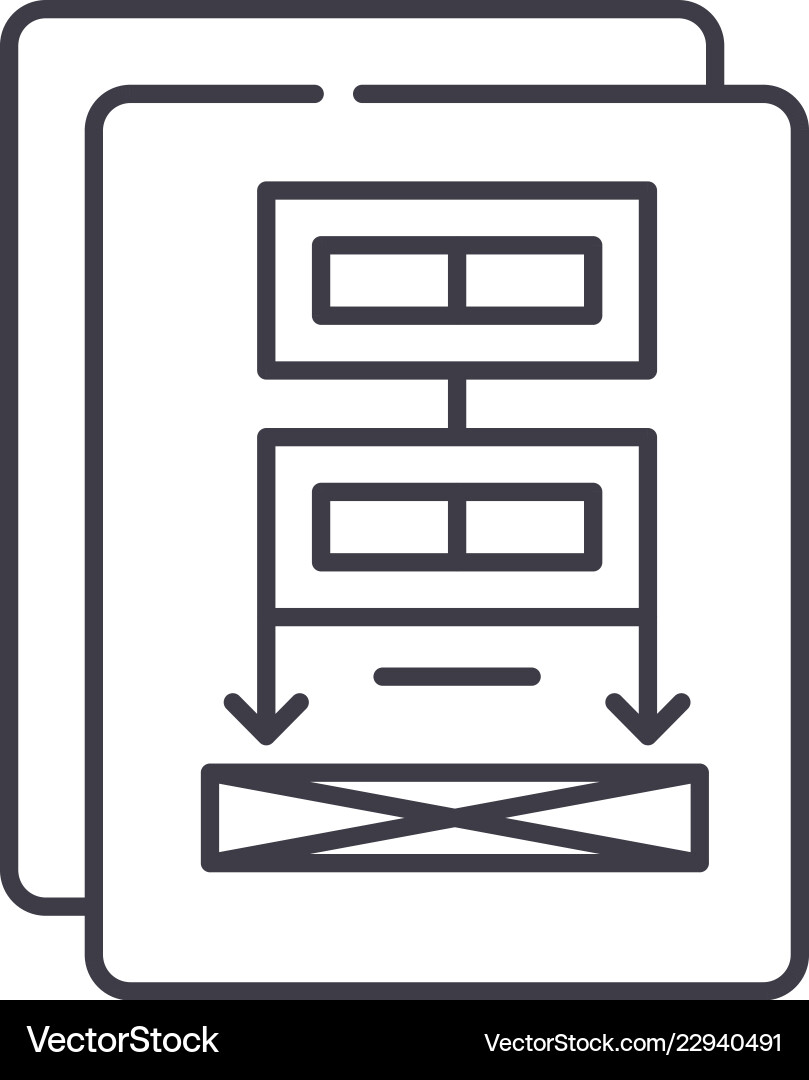 Project documentation line icon concept Project documentation line icon concept vector image