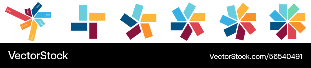Rectangles arranged in circle pattern partially vector image