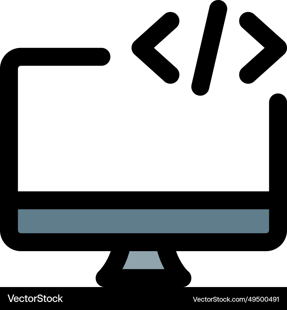 Skript und Programmierung auf dem Desktop ausgeführt vektorbild