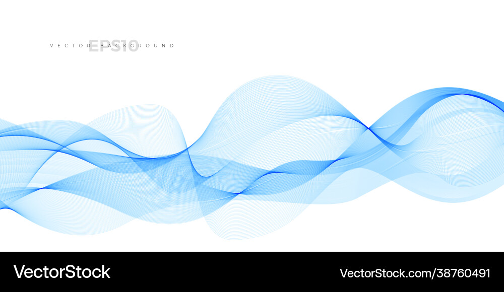 Wave element with abstract blue lines vector image