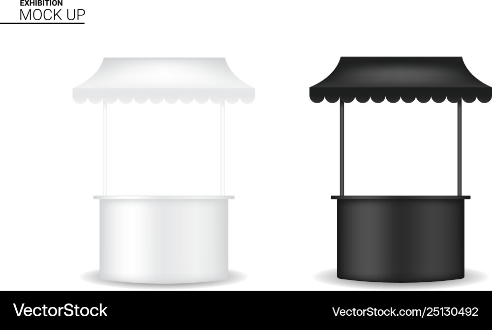 3d mock up realistic shelf display pop booth Vector Image