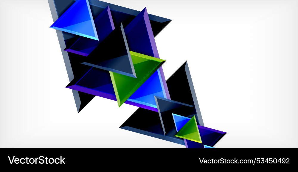 Abstract background - colorful triangles with 3d Abstract background - colorful triangles with 3d Vector Image
