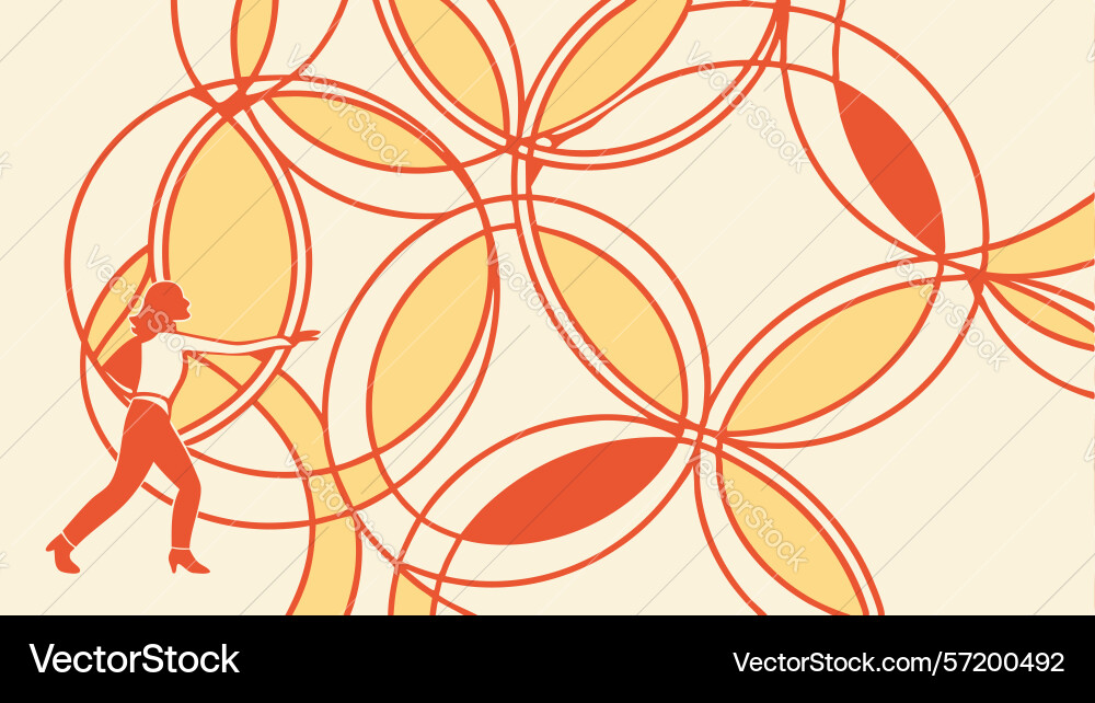 Abstract geometric interlocking circles pattern vector image
