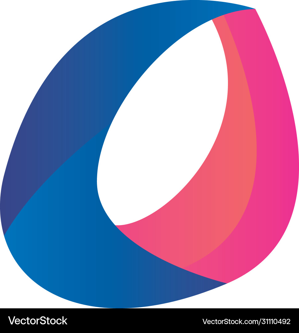 Abstract oval shape gradient style icon Vector Image